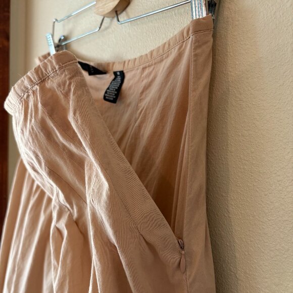 100% Cotton A-Line Pleated Midi Skirt Floral Embroidery Fall Cottagecore Size 14 - Picture 10 of 12